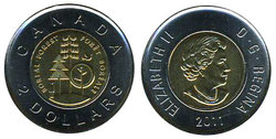 2 DOLLARS -  2 DOLLARS 2011 - PARCS CANADA - BRILLANT INCIRCULE (BU) -  PIÈCES DU CANADA 2011