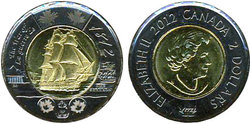 2 DOLLARS -  2 DOLLARS 2012 - HMS SHANNON (BU) -  PIÈCES DU CANADA 2012