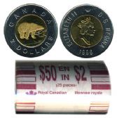 2 DOLLARS -  ROULEAU ORIGINAL DE 2 DOLLARS 1996 -  PIÈCES DU CANADA 1996