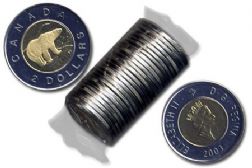 2 DOLLARS -  ROULEAU ORIGINAL DE 2 DOLLARS 2003 - ANCIENNE EFFIGIE -  PIÈCES DU CANADA 2003