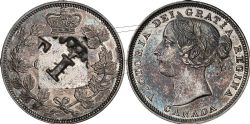 20 CENTS -  20 CENTS 1858 «I» ÉMOUSSÉ DANS GRATIA -  1858 CANADIAN COINS
