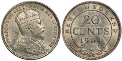 20 CENTS -  20 CENTS 1904 -  PIÈCES DE TERRE-NEUVE 1904