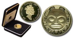 200 DOLLARS -  CORBEAU APPORTANT LA LUMIÈRE AU MONDE, HAÏDA -  PIÈCES DU CANADA 1997