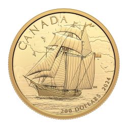 200 DOLLARS -  GRANDS NAVIRES - GOÉLETTE À HUNIER -  PIÈCES DU CANADA 2024 03