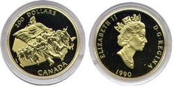 200 DOLLARS -  JUBILE DU DRAPEAU CANADIEN -  PIÈCES DU CANADA 1990