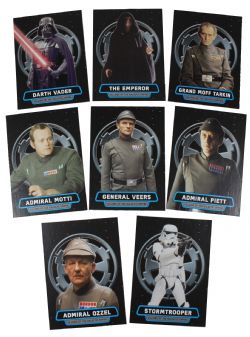 2016 STAR WARS -  TOPPS - ROGUE ONE: MILLION BRIEFING VILLAINS OF THE GALACTIC EMPIRE (8 CARDS)