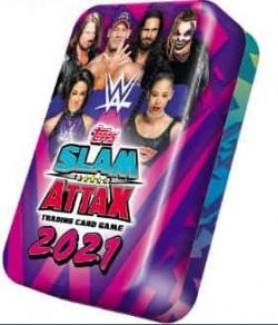 2021 WWE -  TOPPS WWE SLAM ATTAX 2021 - MEGA TIN SET (62 CARDS + 4 GOLD LIMITED EDITIONS) -  SLAM ATTAX