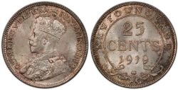 25 CENTS -  25 CENTS 1919 C (CIRCULÉ) -  1919 NEWFOUNFLAND COINS