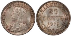 25 CENTS -  25 CENTS 1919 C (CIRCULÉE) -  1919 NEWFOUNFLAND COINS