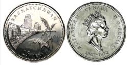25 CENTS -  25 CENTS 1992 - SASKATCHEWAN (BU) -  PIÈCES DU CANADA 1992 11