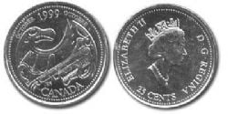 25 CENTS -  25 CENTS 1999 - OCTOBRE -  PIÈCES DU CANADA 1999