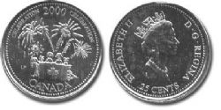 25 CENTS -  25 CENTS 2000 - CÉLÉBRATION -  PIÈCES DU CANADA 2000