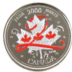 25 CENTS -  25 CENTS 2000 - FÊTE DU CANADA : FIERTÉ (PL) -  PIÈCES DU CANADA 2000 02