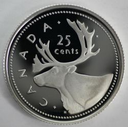 25 CENTS -  25 CENTS 2002 - CARIBOU (PR) -  2002 CANADIAN COINS