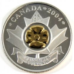 25 CENTS -  25 CENTS 2004 - COQUELICOT : ÉDITION DORÉE (PR) -  PIÈCES DU CANADA 2004