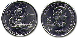 25 CENTS -  25 CENTS 2007 - CURLING EN FAUTEUIL ROULANT (BU) -  PIÈCES DU CANADA 2007 03