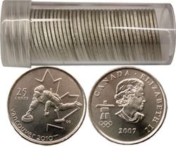 25 CENTS -  25 CENTS 2007 - CURLING - LOT DE 40 PIÈCES (BU) -  PIÈCES DU CANADA 2007