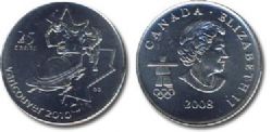 25 CENTS -  25 CENTS 2008 - BOBSLEIGH -  PIÈCES DU CANADA 2008 09