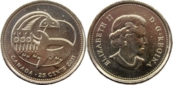 25 CENTS -  25 CENTS 2011 - ÉPAULARD (BU) -  PIÈCES DU CANADA 2011