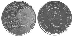 25 CENTS -  25 CENTS 2013 - LAURA SECORD (BU) -  PIÈCES DU CANADA 2013