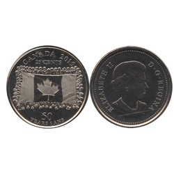 25 CENTS -  25 CENTS 2015 - DRAPEAU CANADIEN (BU) -  PIÈCES DU CANADA 2015