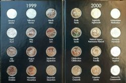 25 CENTS -  ENSEMBLE DE 24 PIÈCES DE 25 CENTS SUR LES MOIS DE L'ANNÉE 1999 ET SUR LE NOUVEAU MILLENAIRE 2000 (CIRCULÉS) -  PIÈCES DU CANADA 1999-2000