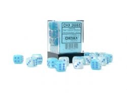 36D6 ENSEMBLE DÉS -  36D6, PERLE TURQUOISE-BLANC ET BLEU -  GEMINI CHX