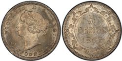 5 CENTS -  5 CENTS 1865 -  1865 NEWFOUNFLAND COINS