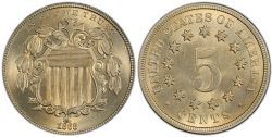 5 CENTS -  5 CENTS 1868 (EF) -  1868 UNITED STATES COINS