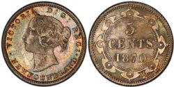 5 CENTS -  5 CENTS 1870 -  1870 NEWFOUNFLAND COINS
