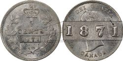 5 CENTS -  5 CENTS 1871 1 SUR 1 -  PIÈCES DU CANADA 1871