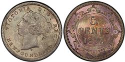 5 CENTS -  5 CENTS 1872 -  1872 NEWFOUNFLAND COINS