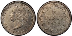 5 CENTS -  5 CENTS 1873, AVERS 2 -  1873 NEWFOUNFLAND COINS