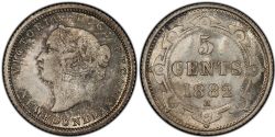 5 CENTS -  5 CENTS 1882 (F) -  1882 NEWFOUNFLAND COINS