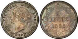 5 CENTS -  5 CENTS 1885 -  1885 NEWFOUNFLAND COINS