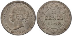 5 CENTS -  5 CENTS 1890 -  1890 NEWFOUNFLAND COINS