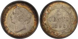 5 CENTS -  5 CENTS 1896 -  1896 NEWFOUNFLAND COINS