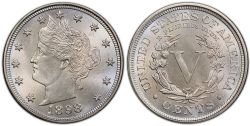 5 CENTS -  5 CENTS 1898 -  PIÈCES DES ETATS-UNIS 1898