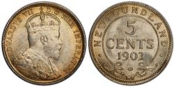 5 CENTS -  5 CENTS 1903 (F) -  1903 NEWFOUNFLAND COINS