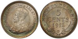 5 CENTS -  5 CENTS 1912 (AU) -  1912 NEWFOUNFLAND COINS
