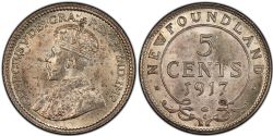 5 CENTS -  5 CENTS 1917 C -  PIÈCES DE TERRE-NEUVE 1917