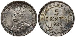 5 CENTS -  5 CENTS 1929 C -  1929 NEWFOUNFLAND COINS