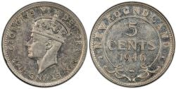 5 CENTS -  5 CENTS 1946 C -  1946 NEWFOUNFLAND COINS