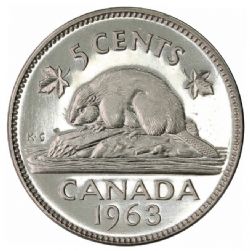 5 CENTS -  5 CENTS 1963 (PL-66) -  PIÈCES DU CANADA 1963