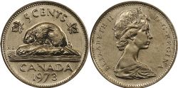 5 CENTS -  5 CENTS 1973 -  PIÈCES DU CANADA 1973