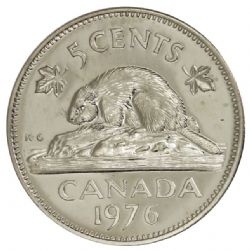 5 CENTS -  5 CENTS 1976 (PL) -  1976 CANADIAN COINS
