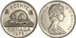5 CENTS -  5 CENTS 1976 (PL) -  1976 CANADIAN COINS
