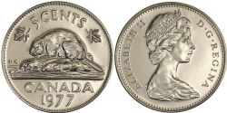 5 CENTS -  5 CENTS 1977 7-HAUT -  PIÈCES DU CANADA 1977