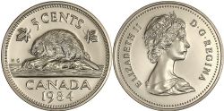 5 CENTS -  5 CENTS 1984 DOUBLE DATE -  PIÈCES DU CANADA 1984