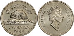 5 CENTS -  5 CENTS 1994 - BRILLANT INCIRCULE (BU) -  1994 CANADIAN COINS